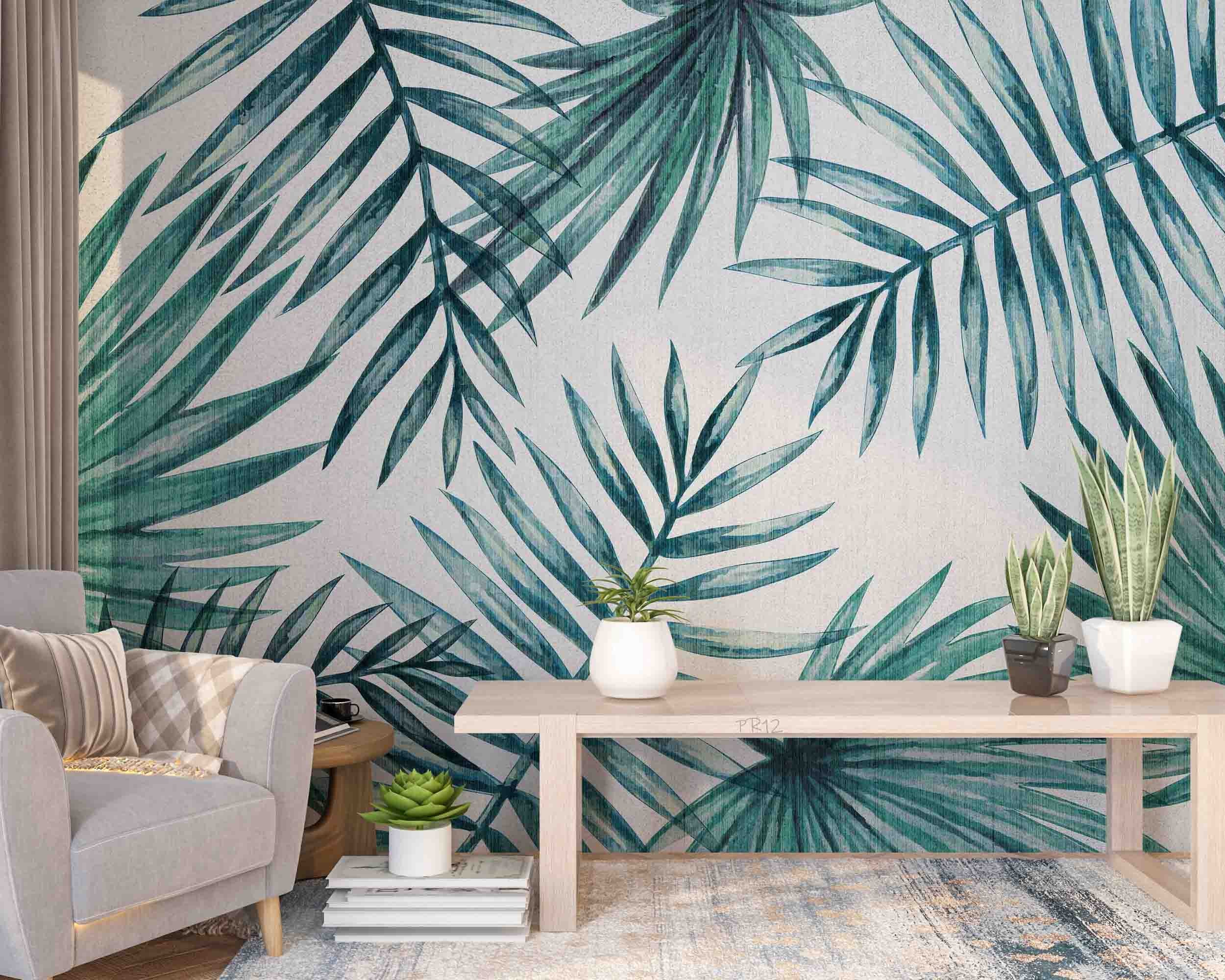 3D Watercolor Plant Leaf Wall Mural Wallpaper GD 4934- Jess Art Decoration