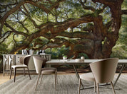3D Forest Tree Trunk Sunlight Leaf Wall Mural Wallpaper YXL 502