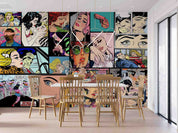 Retro Graffiti Magazine Illustration Wallpaper urban graffiti wall mural for teen room, studio or feature wall - view 4
