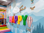3D Play Centre Amusement Park Funfair Carnie Scenery Fire Balloon Wall Mural Wallpaper 1