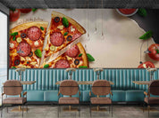 3D Restaurant Snack Bar Diner Fast Food Pizza Wall Mural Wallpaper 27