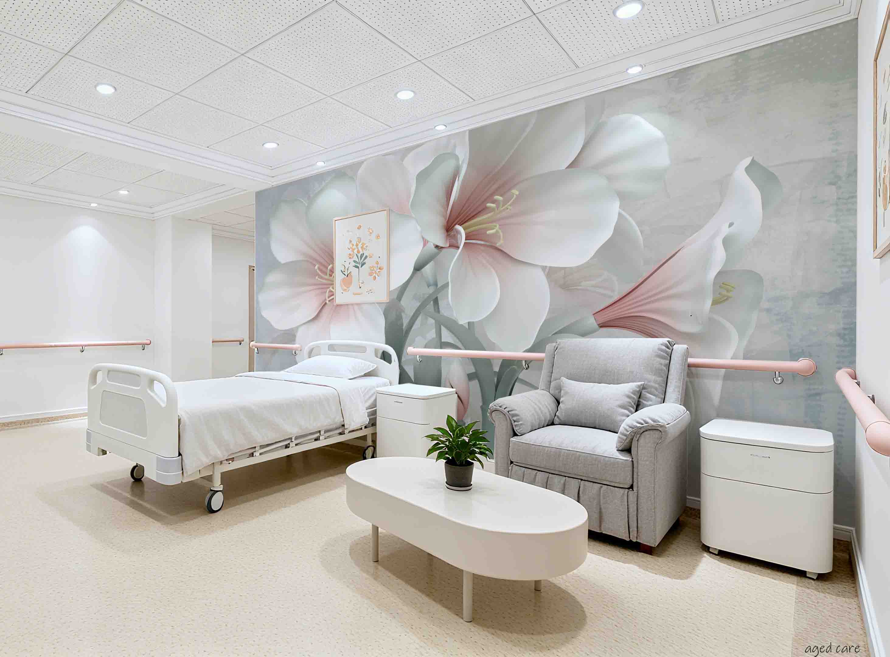 3D Aged Care Retirement Home Gerocomium Rest Home Floral Lily Wall Mural Wallpaper 22