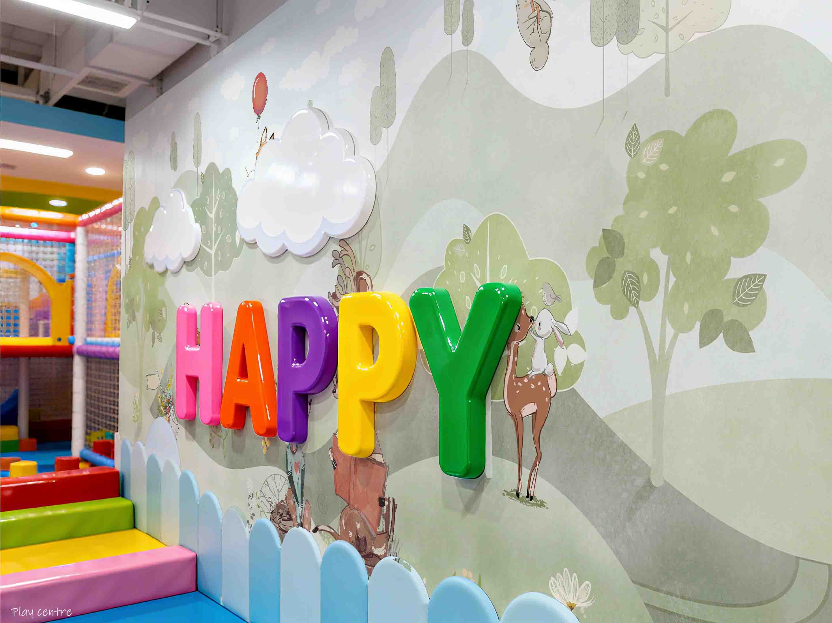 3D Play Centre Amusement Park Funfair Carnie Cartoon Animals Mountains Wall Mural Wallpaper 9