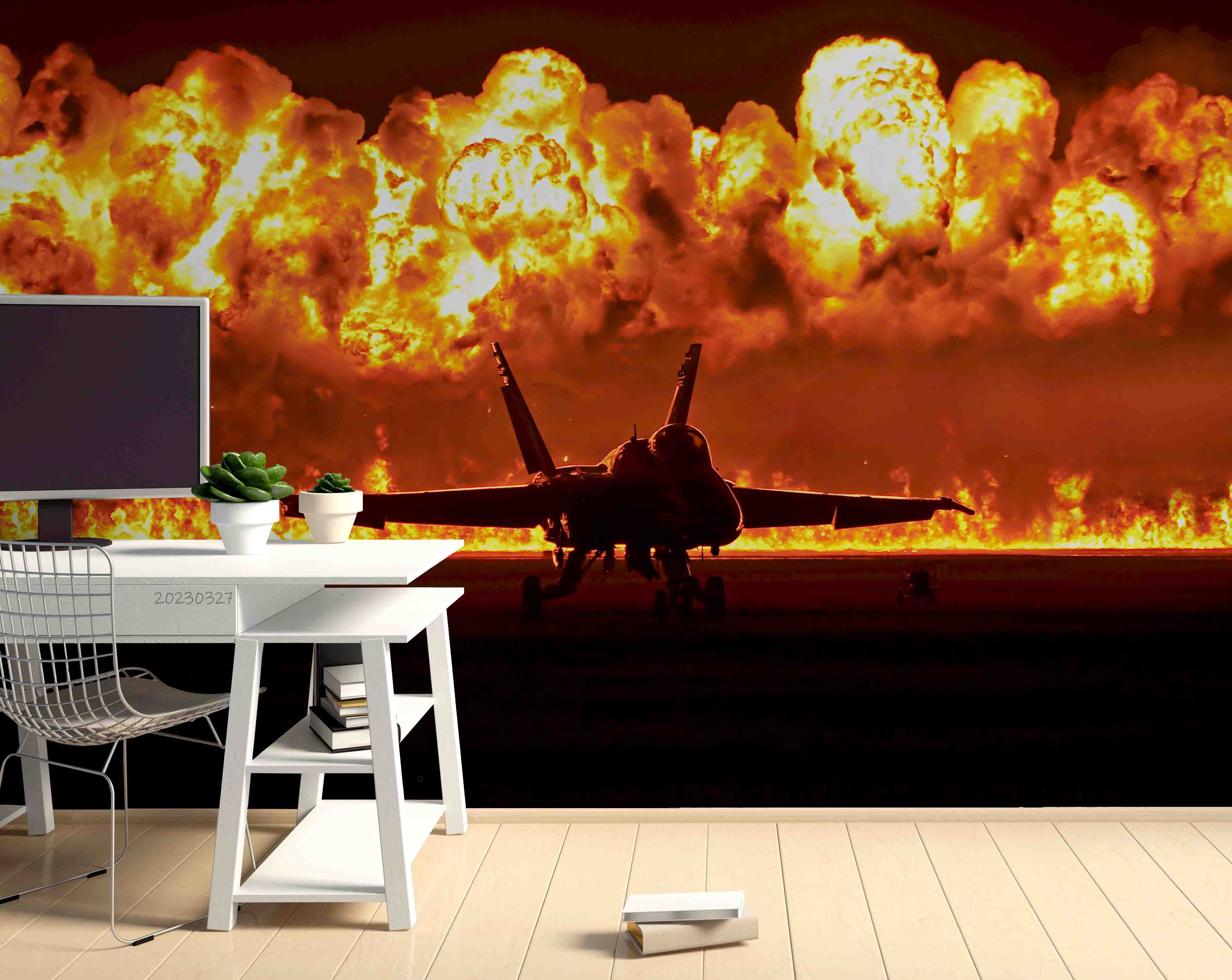 3D US Navy Blue Angels F18 Hornet Wall Mural Wallpaper GD 5477- Jess Art Decoration