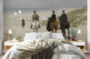 3D Sandbeach Sea Horse Person Grassland Wall Mural Wallpaper YXL 2558