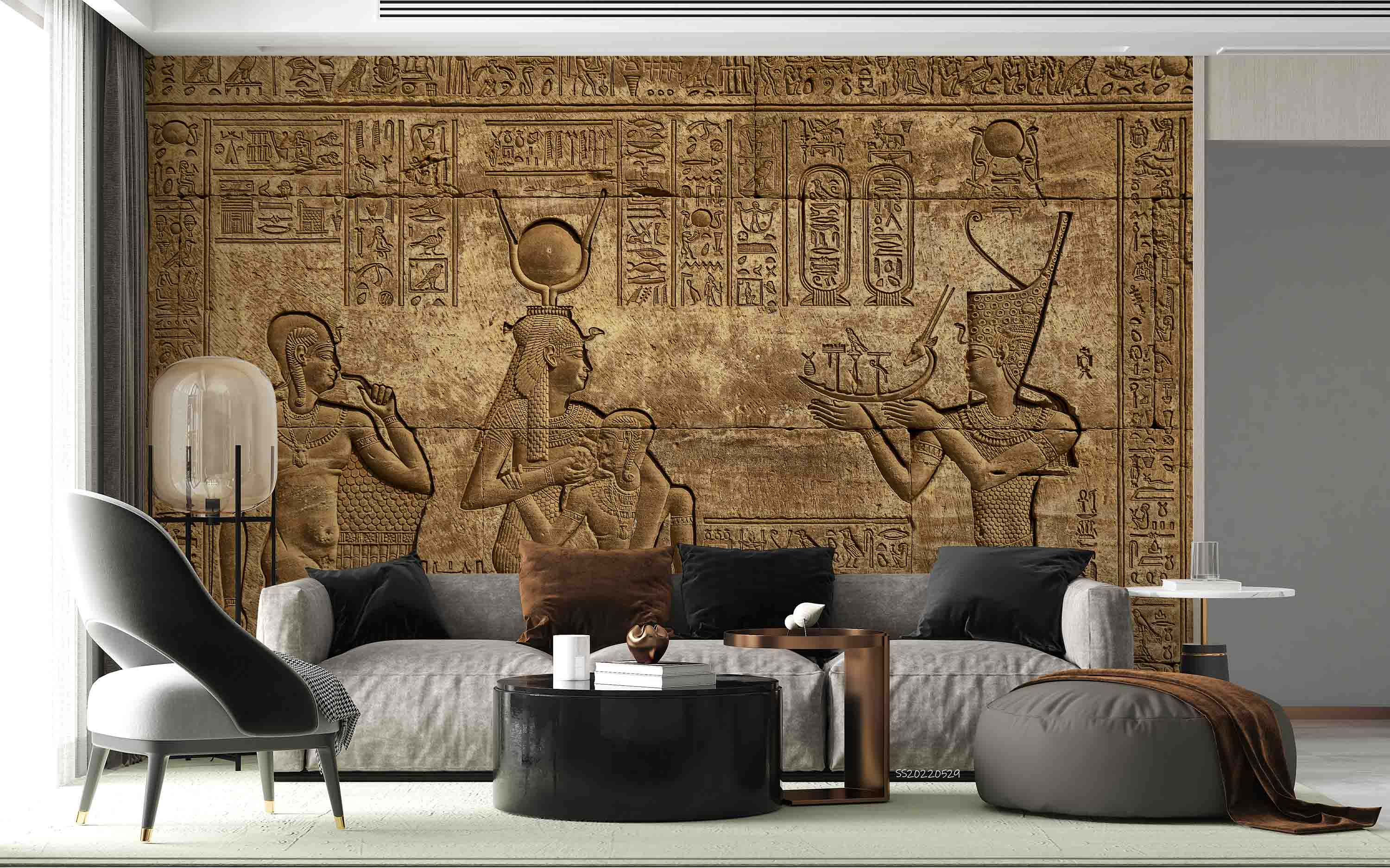 3D Ancient Egyptian Temple Exterior Wall Hieroglyphic Carving Wall Mural Wallpaper GD 4250- Jess Art Decoration