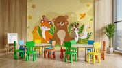 3D Childcare Nursery School Cartoon Animals Kids Wall Mural Wallpaper JN 16