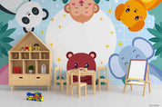 3D Childcare Nursery School Cartoon Animals Kids Wall Mural Wallpaper JN 17