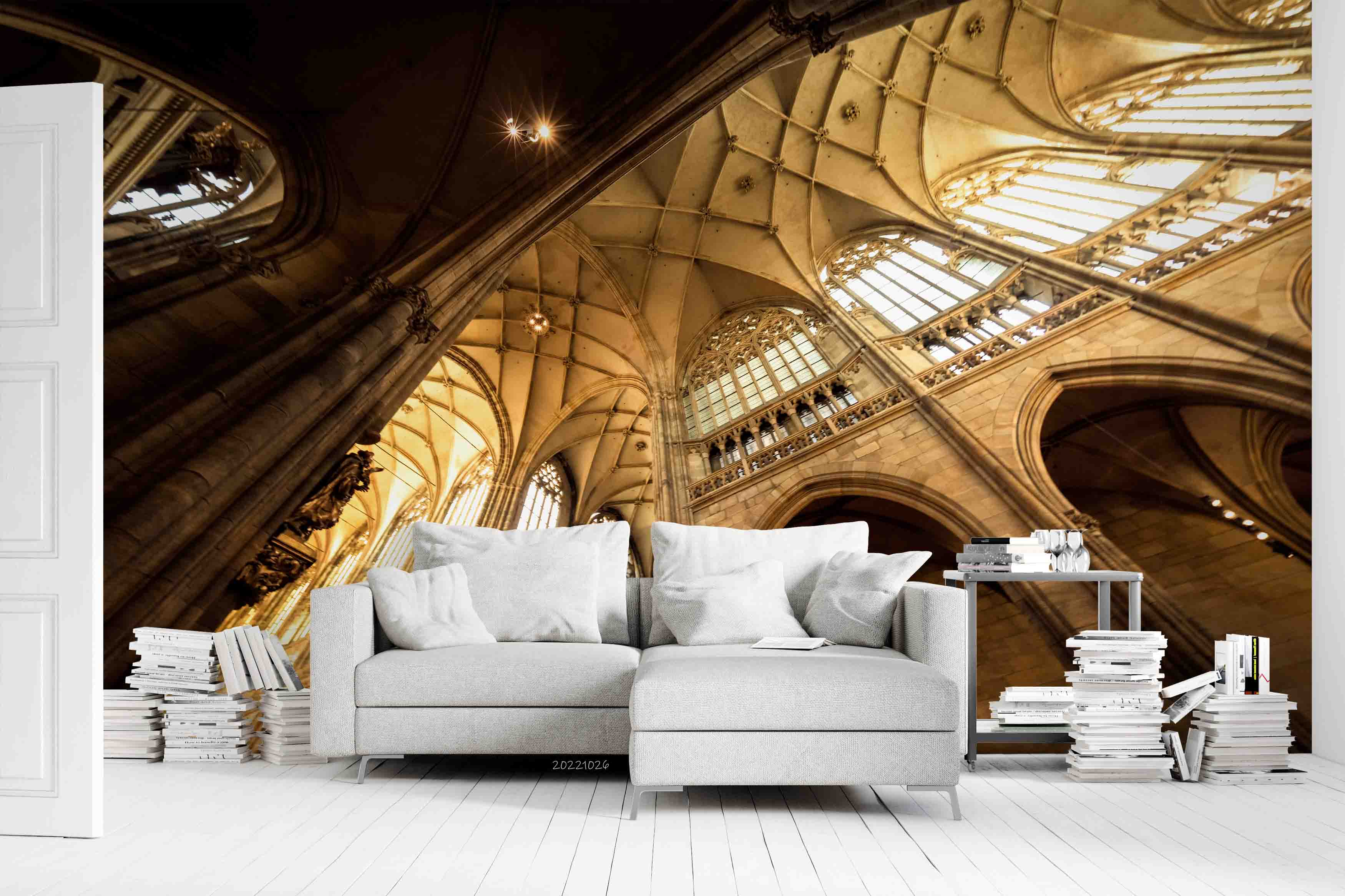 3D Basilica St. Vitus Cathedral Prague Czech Republic Wall Mural Wallpaper GD 3153- Jess Art Decoration