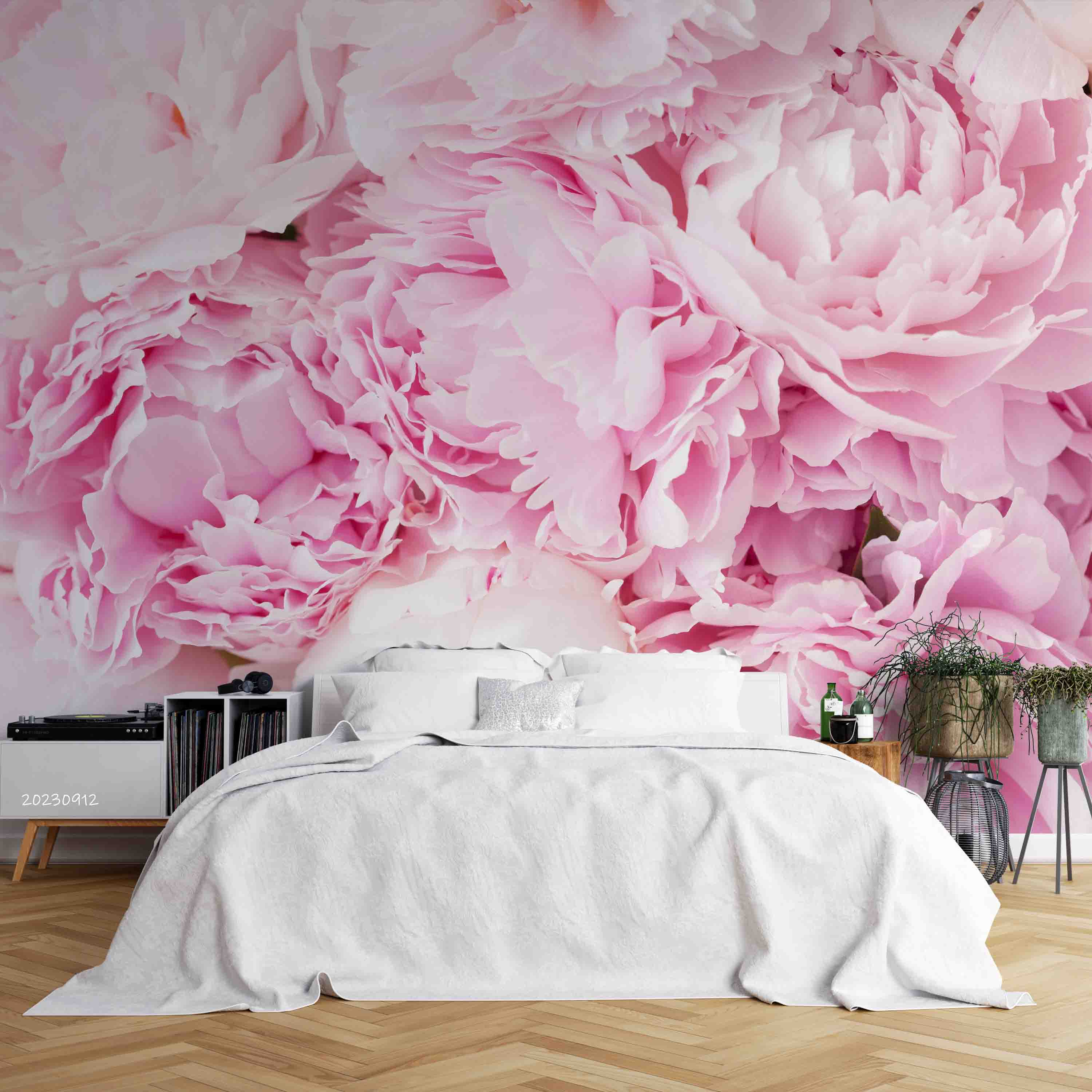 3D Floral Carnation Pink Wall Mural Wallpaper YXL 2597