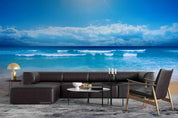 3D Sandbeach Sea Cloud Spindrift Wall Mural Wallpaper YXL 2613