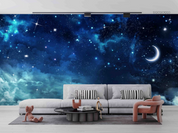 3D Moon Sky Star Cloud dreamy moon and galaxy sky wall mural wallpaper for bedroom