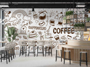 3D Restaurant Snack Bar Diner Fast Food Coffee Dessert Wall Mural Wallpaper 18
