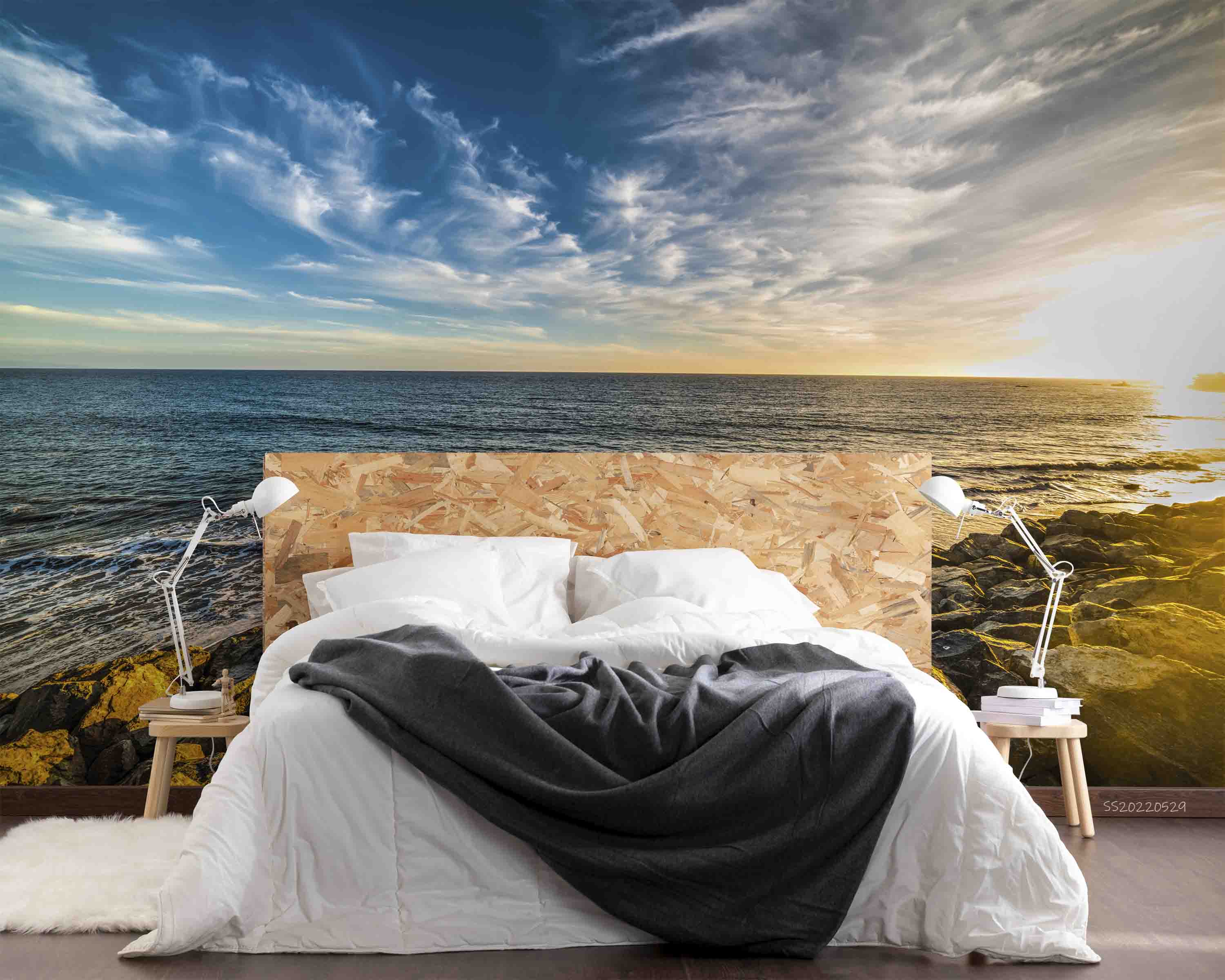 3D Waves Rocks Sea Malibu Coastline California Wall Mural Wallpaper GD 4277- Jess Art Decoration