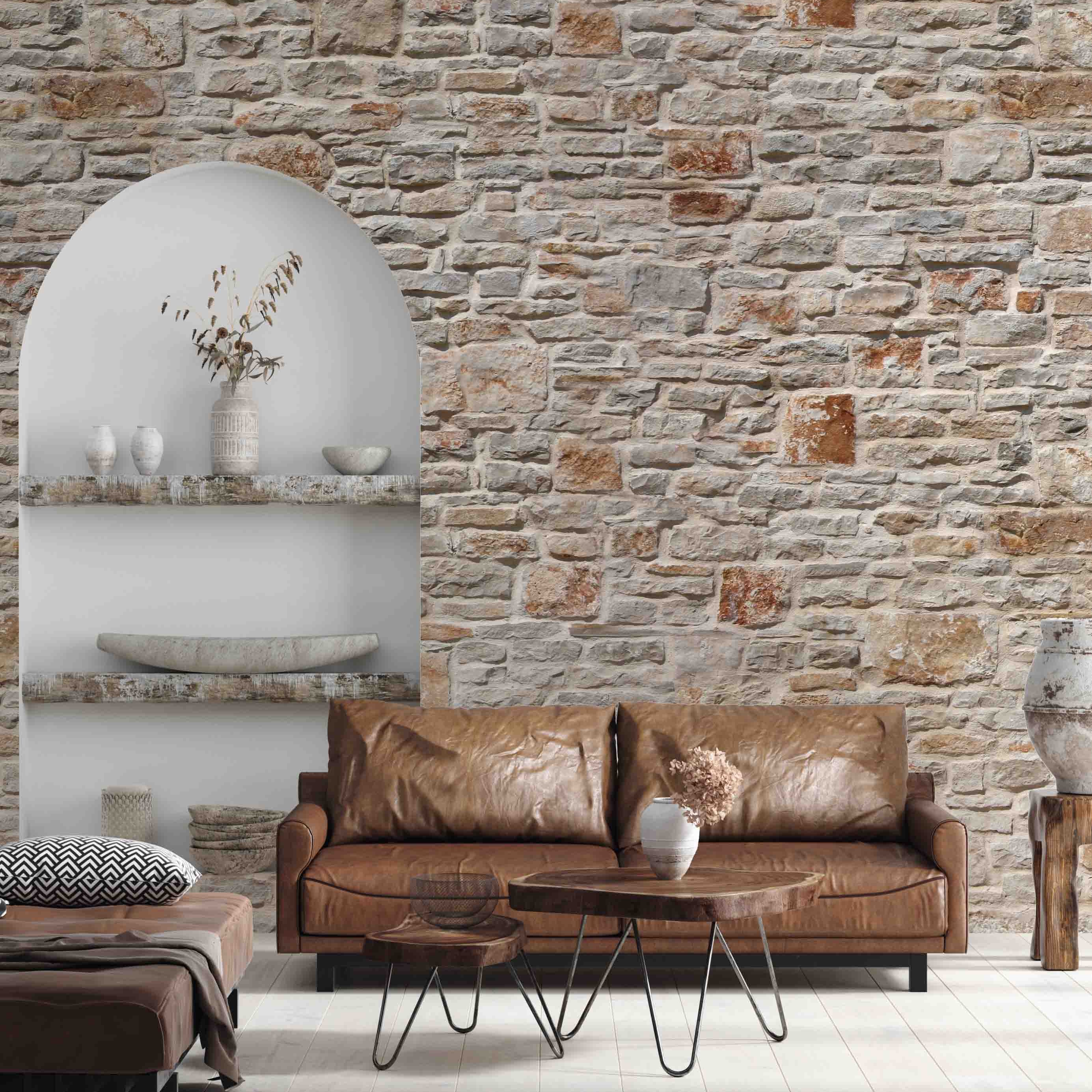 3D Nostalgic Brick Wall aged nostalgic brick wall wall mural wallpaper for bedroom - view 2
