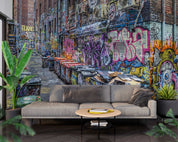 Graffiti Brick Trash Can Letter Wallpaper typography graffiti wall mural for teen room or studio - view 4