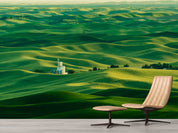 3D Countryside Tree Grassland Green Wall Mural Wallpaper YXL 683