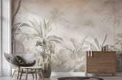 3D Forest Tree Cloud Sky Fog Gray Wall Mural Wallpaper YXL 553