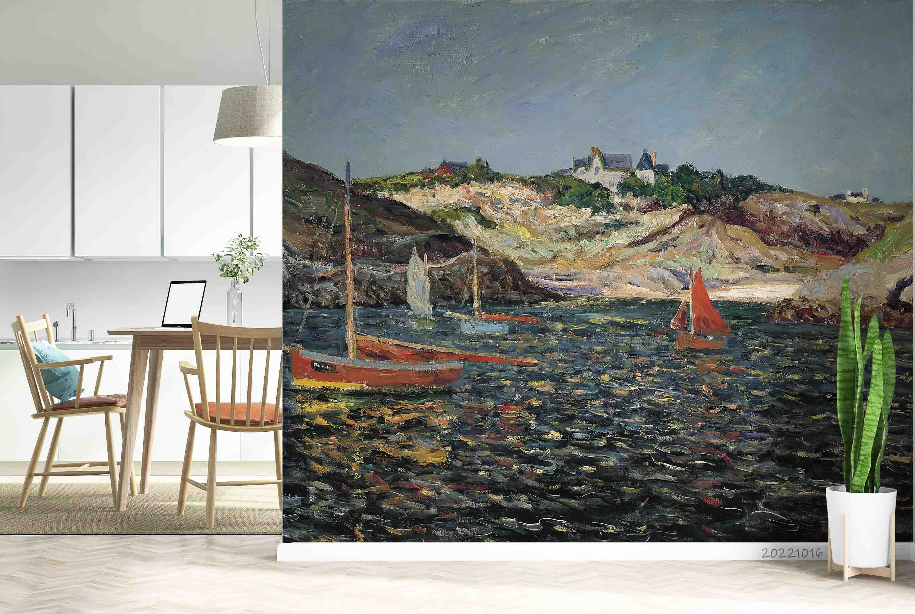 3D Oil Painting Sea Coast Landscape Wall Mural Wallpaper GD 2957- Jess Art Decoration