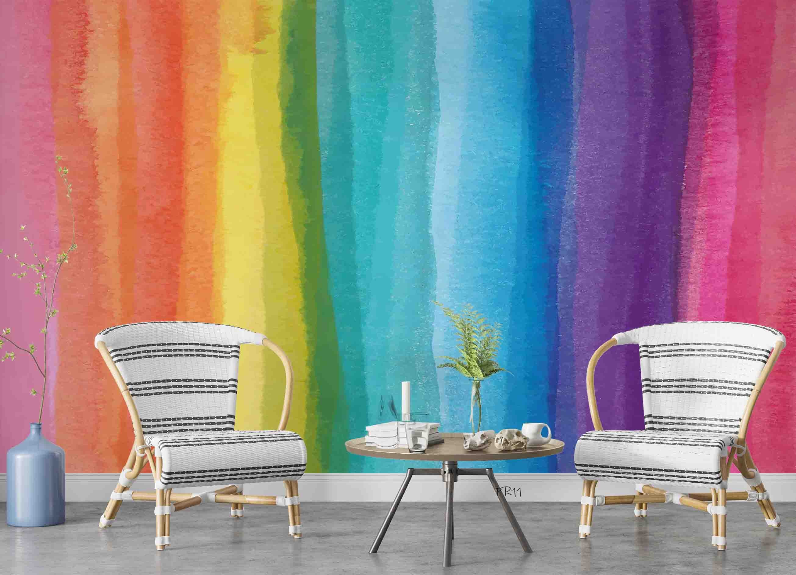 Rainbow Colors Background Contemporary Wallpaper contemporary street art wall mural for creative room or feature wall