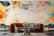3D Graffiti Floral Leaf Phalaenopsis Wall Mural Wallpaper YXL 3122