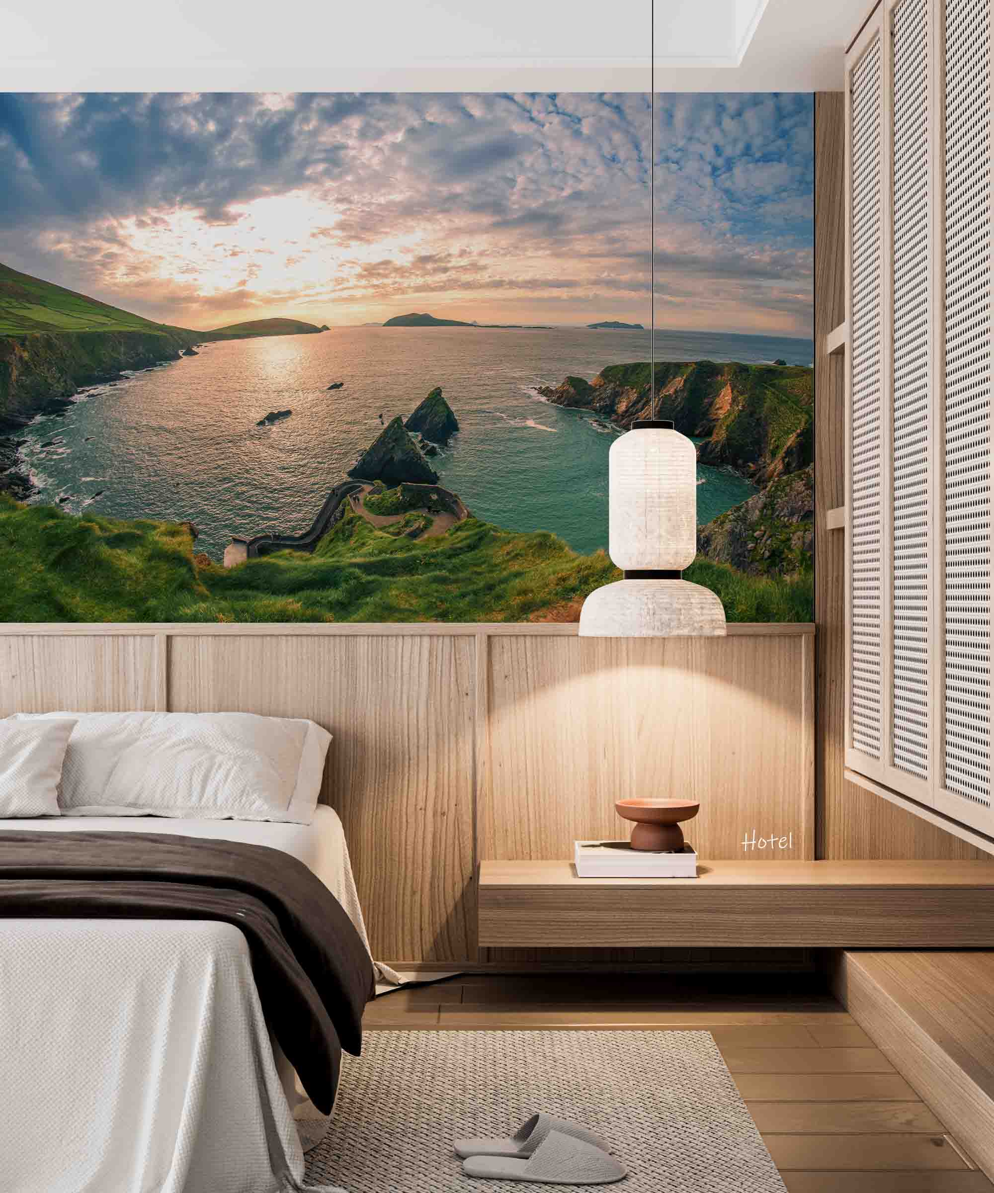 3D Hotel Inn Motel Hostel Resort Manor Scenery Sea Sunrise Wall Mural Wallpaper 30