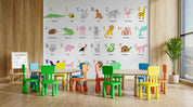 3D Childcare Nursery School Cartoon Kids Animals Letters Wall Mural Wallpaper JN 65