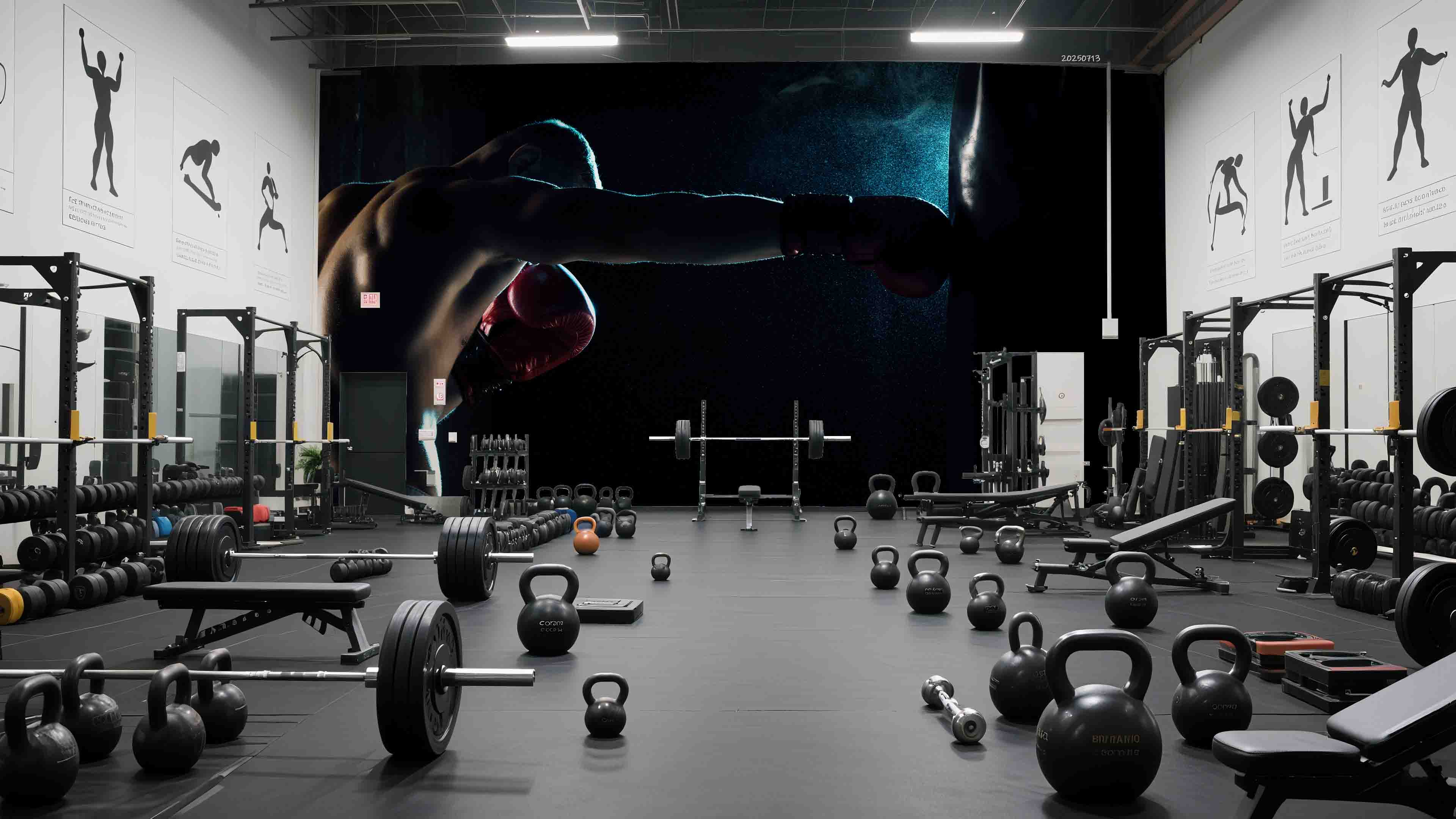 3D Gym Fitness Gymnasium Boxing Wall Mural Wallpaper 57