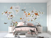3D World Map Animal State Wall Mural Wallpaper YXL 13- Jess Art Decoration