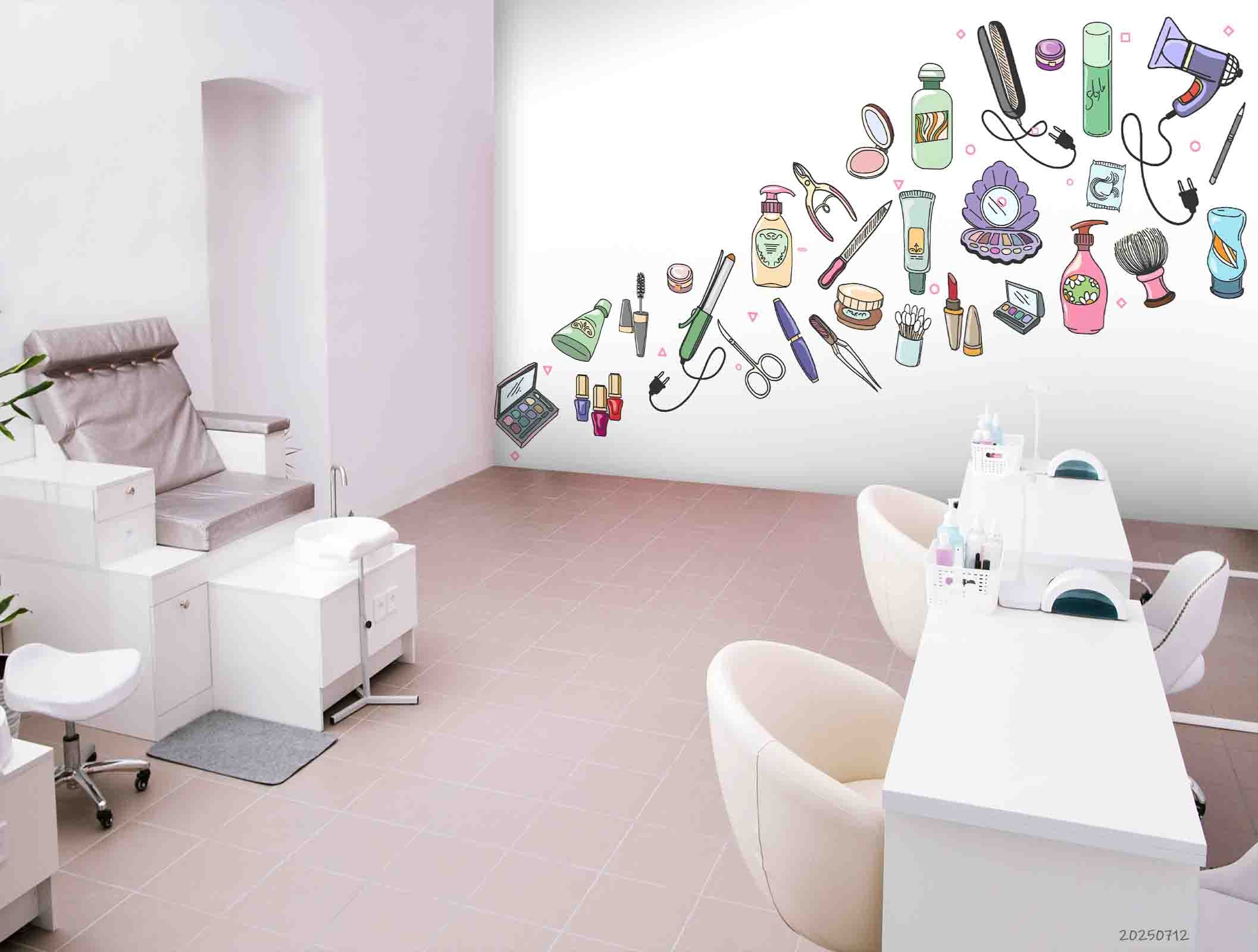 3D Salon Shop Beauty Salon Manicure Set Manicure Tools Wall Mural Wallpaper 36