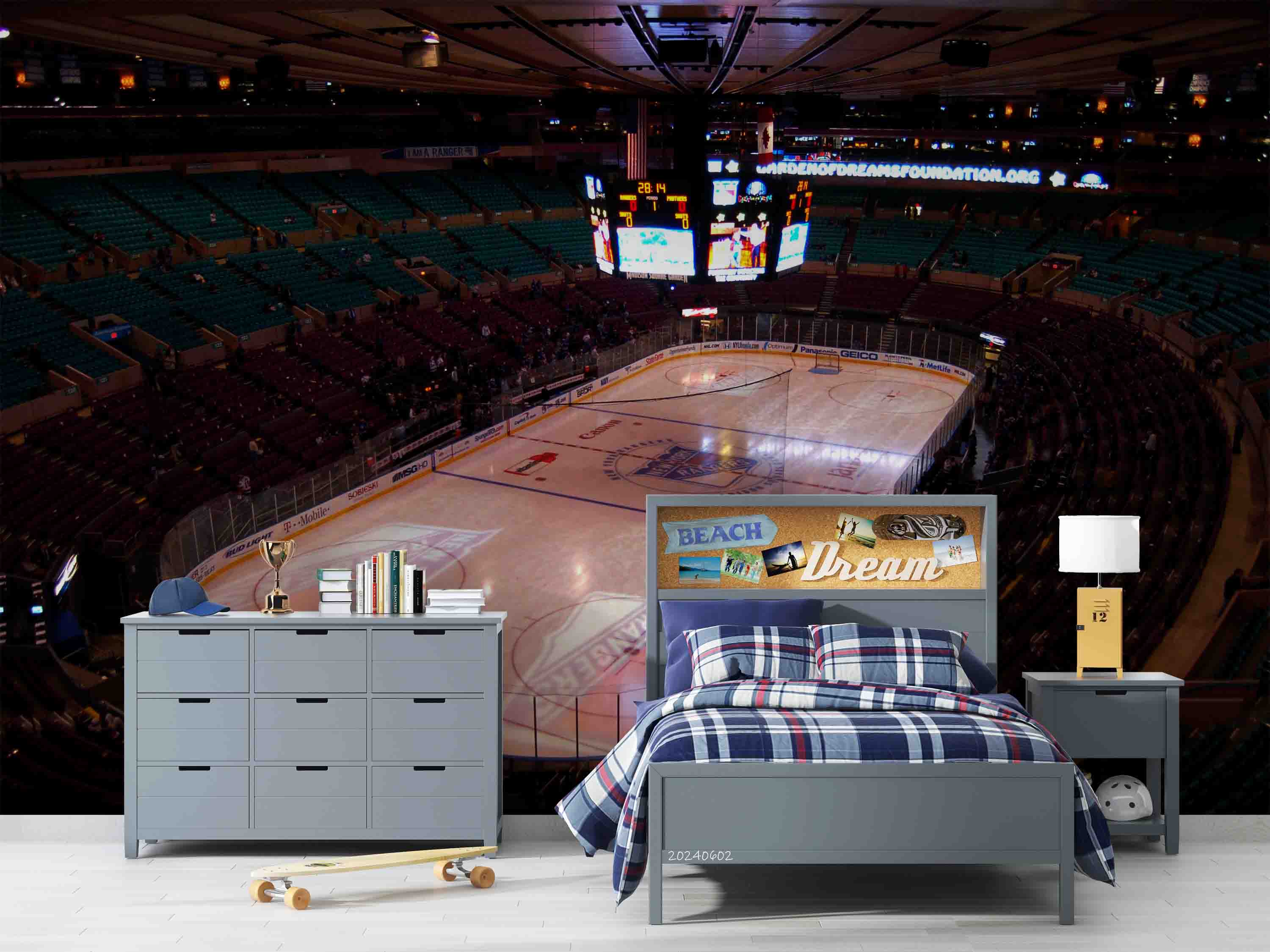 3D Architecture Stadium Skating Rink Wall Mural Wallpaper YXL 461