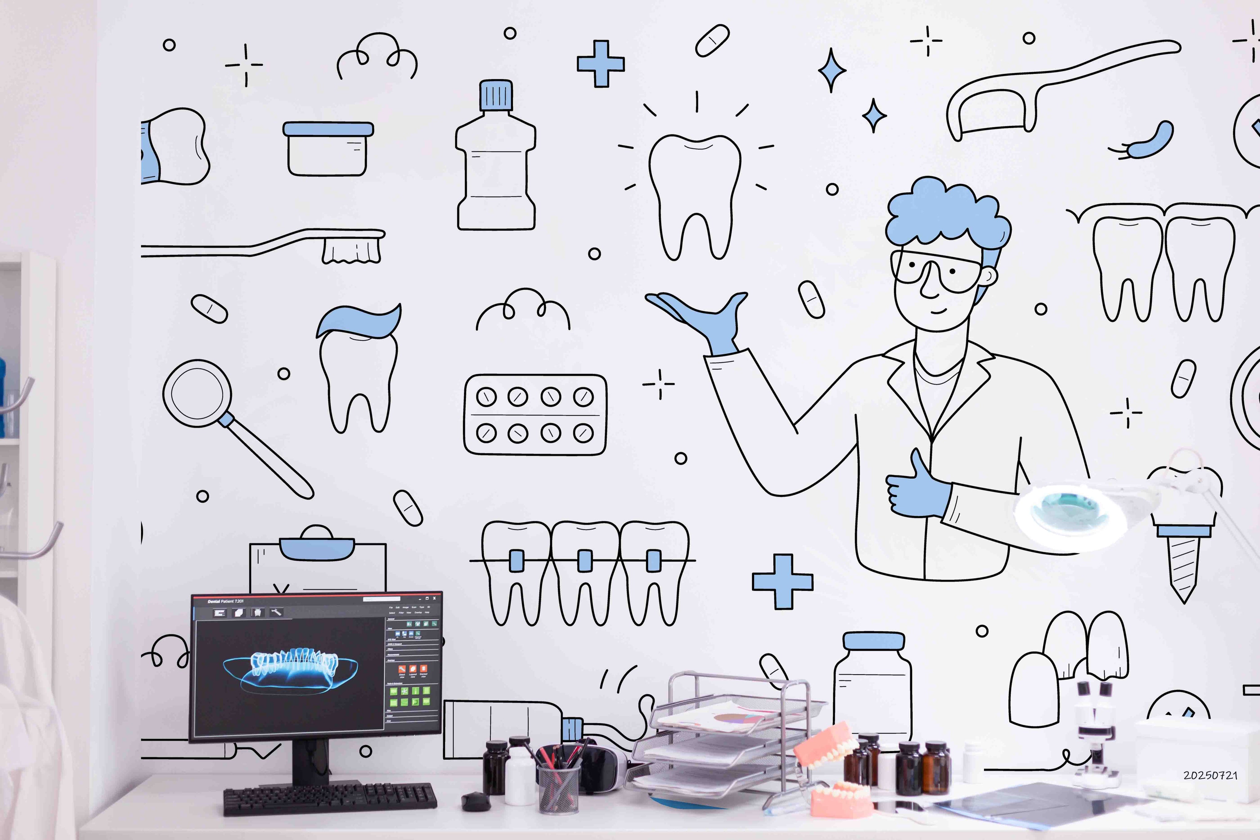 3D Clinic Hospital Rehabilitation Center Medical Healthcare Dental Stomatology Wall Mural Wallpaper 39