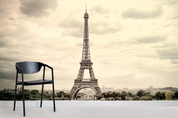 3D Eiffel Tower Cloud Sky romantic Paris skyline scene wall mural wallpaper for office - view 3