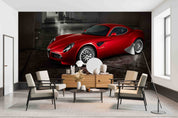 3D Red Sports Car Wallpaper Wall Mural Wall Decor Wall Art Wall Sticker Remoable Wallpaper