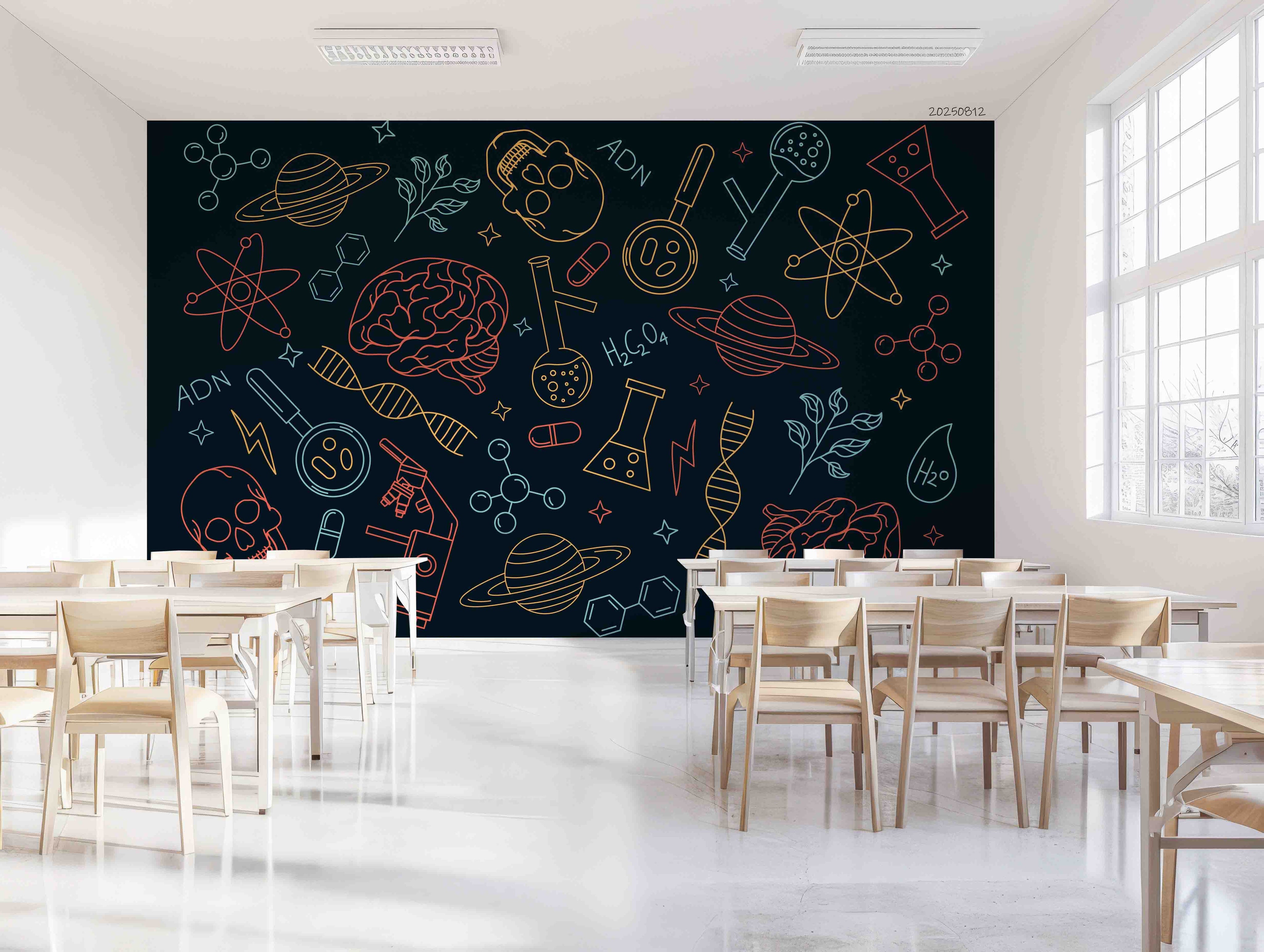 3D School STEM Science Lab Classroom Teaching Aid Wall Mural Wallpaper 42