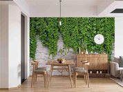3D Green Plant Leaf Stone Wall Modern Wall Mural Wallpaper GD 3611- Jess Art Decoration