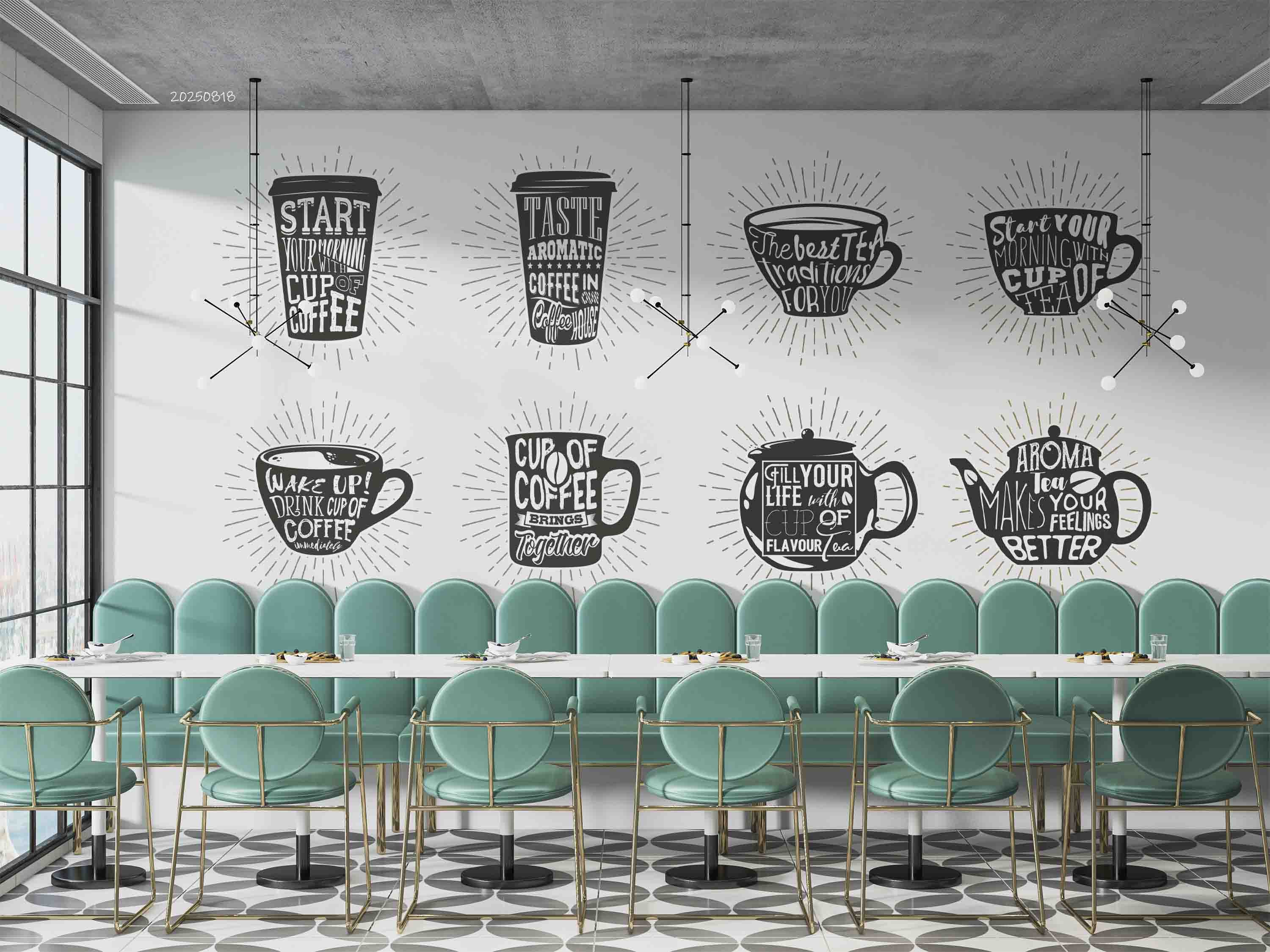 3D Restaurant Snack Bar Coffee Shop Wall Mural Wallpaper 40
