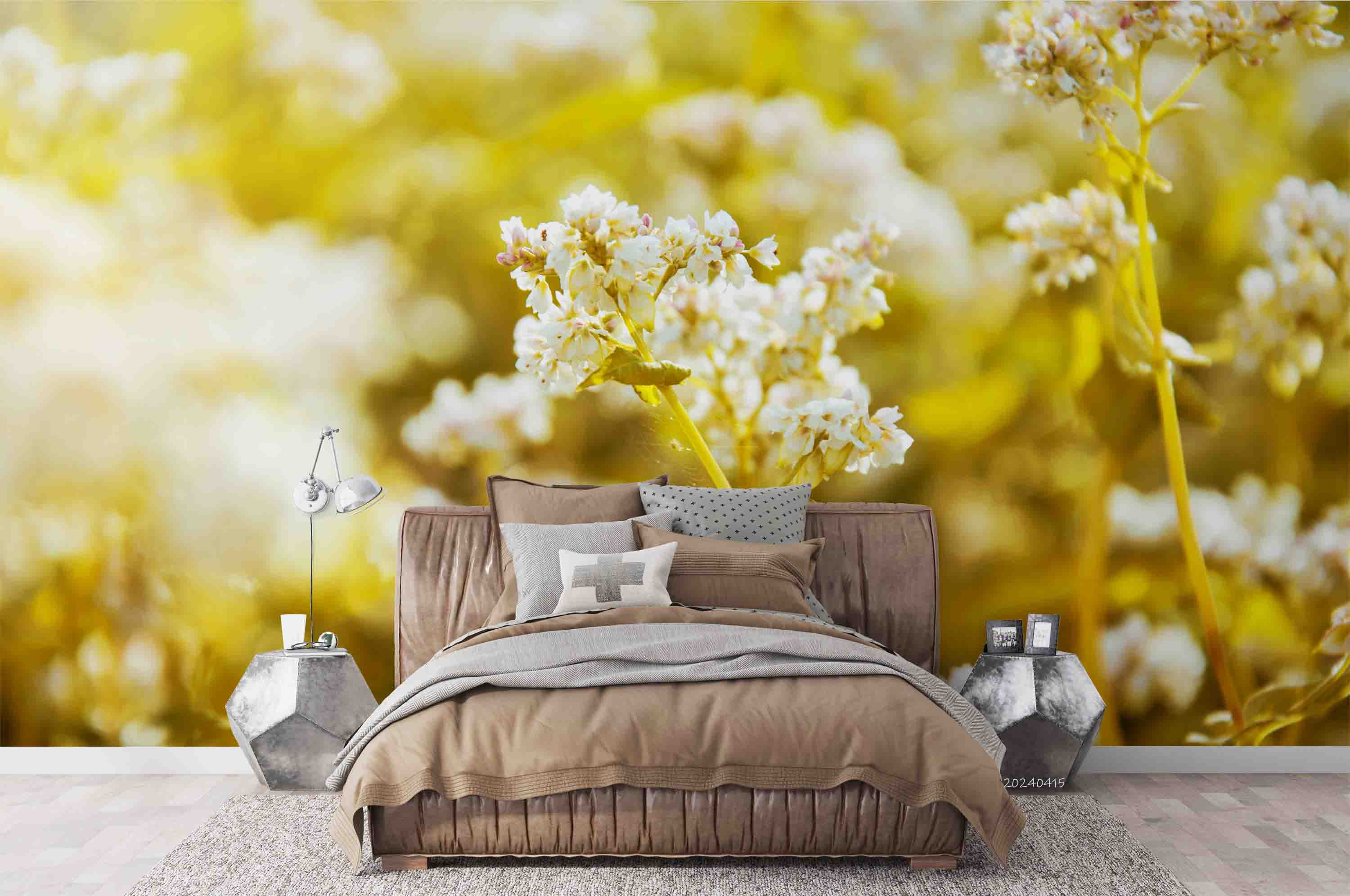 3D White Floral Wallpaper Wall Mural Wall Decor Wall Art Wall Sticker Remoable Wallpaper