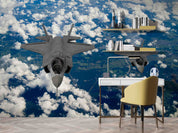 3D F-35 Lightning II Aircraft High Altitude Flying Wall Mural Wallpaper GD 5476- Jess Art Decoration