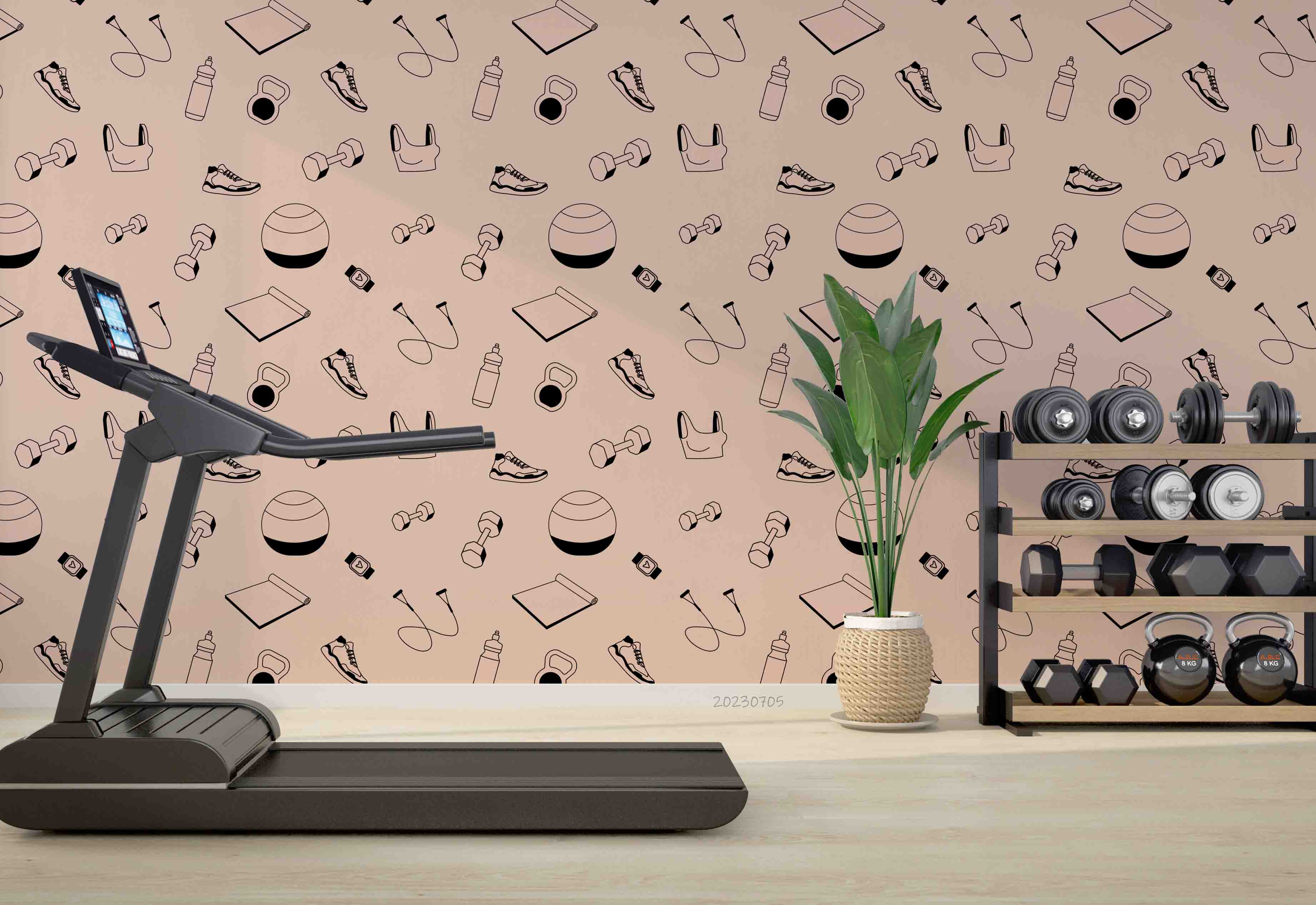 3D Pattern Sports Apparatus Shoes Wall Mural Wallpaper YXL 1746