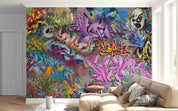 3D Abstract Art Graffiti Colorful Wall Mural Wallpaper GD 4435- Jess Art Decoration
