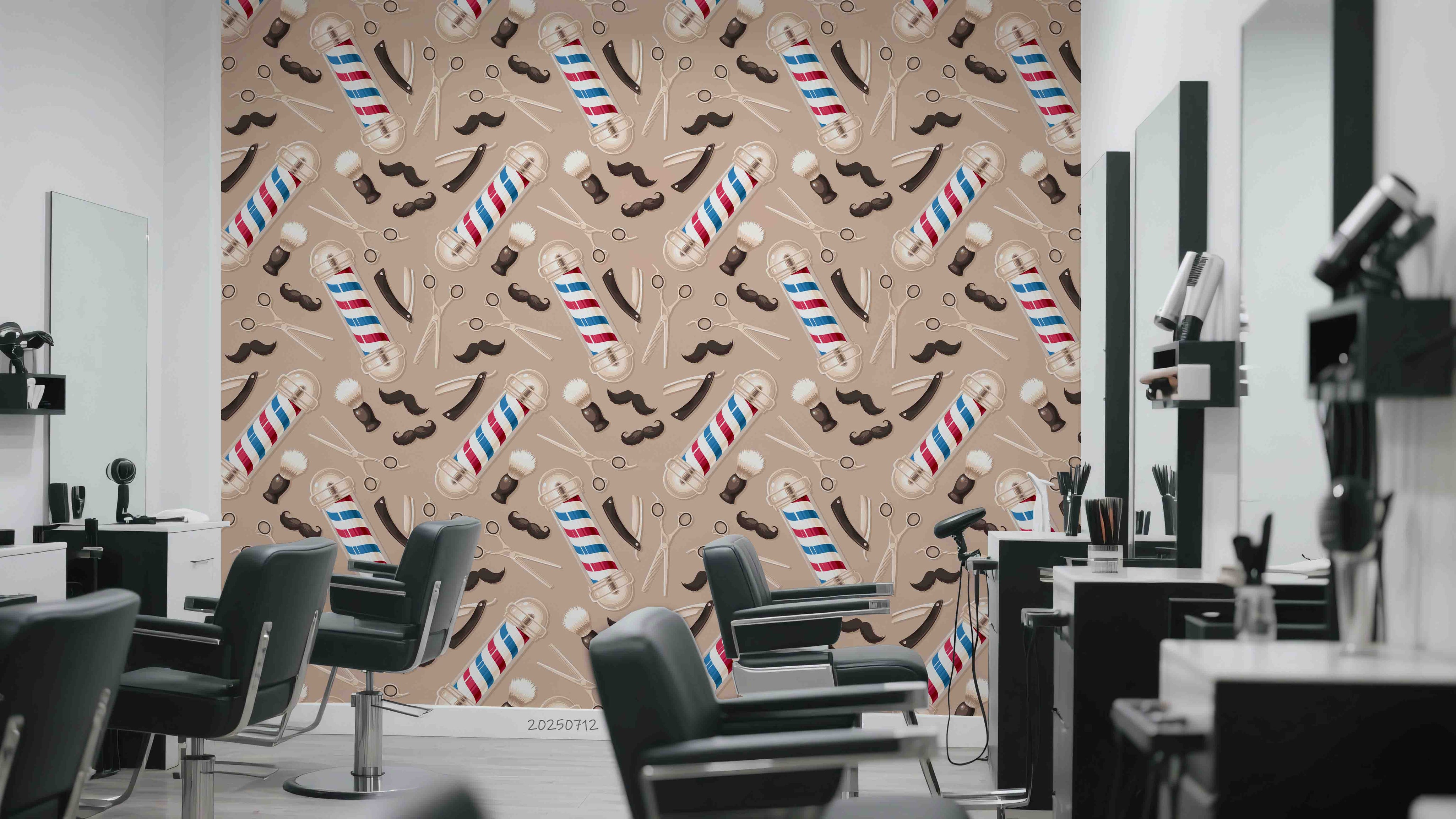 3D Salon Shop Beauty Salon Barber Shop Pattern Wall Mural Wallpaper 13
