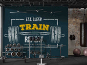 3D Poster Weight-lift Letter Blue Wall Mural Wallpaper YXL 92