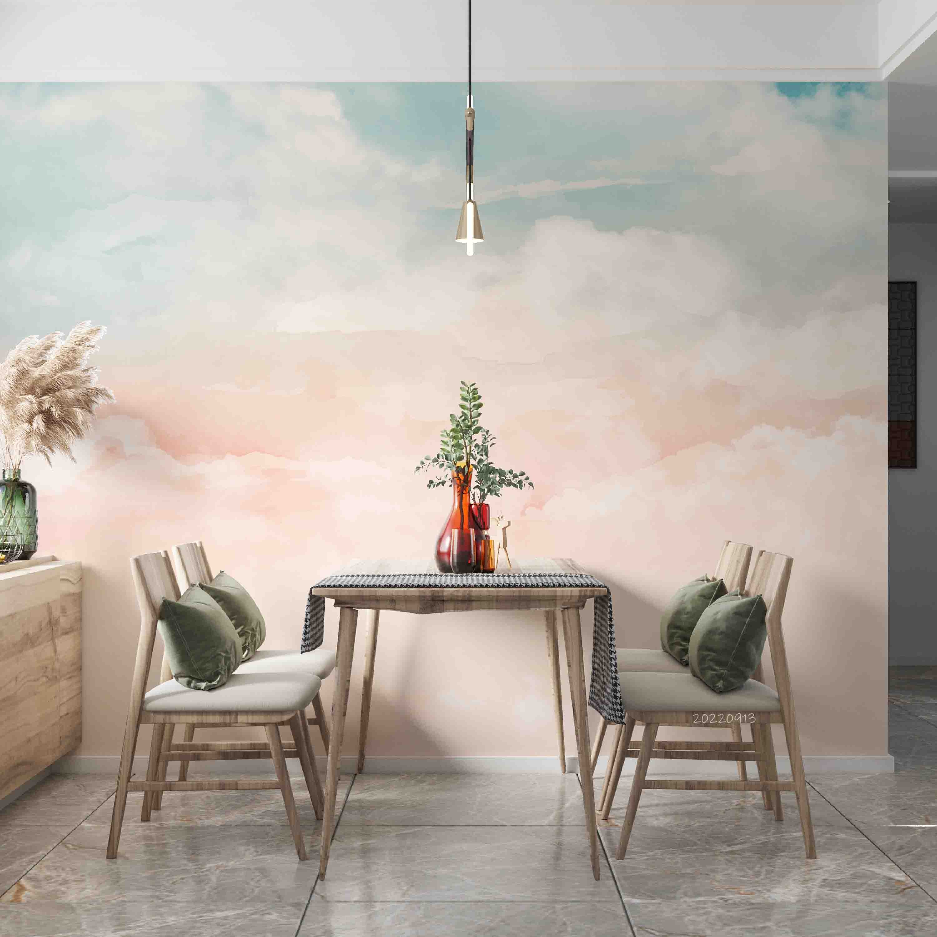 3D Watercolor Pastel Sky Background Wall Mural Wallpaper GD 3539- Jess Art Decoration