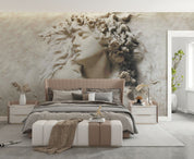 3D Sculpture Woman Floral Lvory White Wall Mural Wallpaper YXL 2750