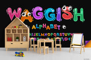 3D Childcare Nursery School Cartoon Letters Graffiti Wall Mural Wallpaper JN