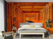 3D Red Tori Gate Fushimi Inari Shrine Kyoto Japan Wall Mural Wallpaper GD 4728- Jess Art Decoration
