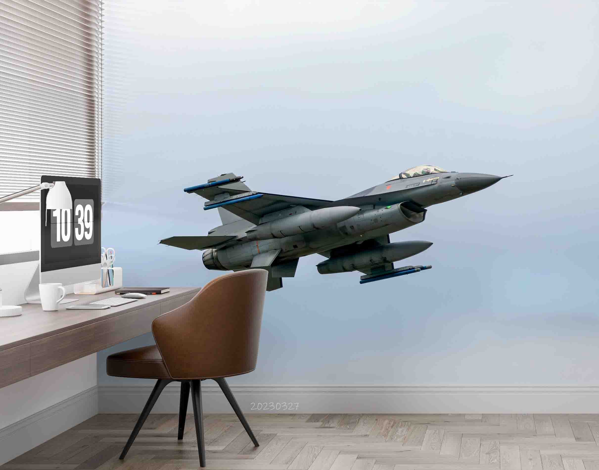 3D Royal Netherlands Air Force F16 Jet Fighter Flight Wall Mural Wallpaper GD 5426- Jess Art Decoration