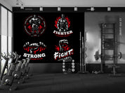 3D Poster Letter Weightlifting Man Ignis  Black Wall Mural Wallpaper YXL 81