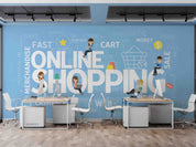 3D Office Business Commerce Technology Online Shopping Wall Mural Wallpaper 11
